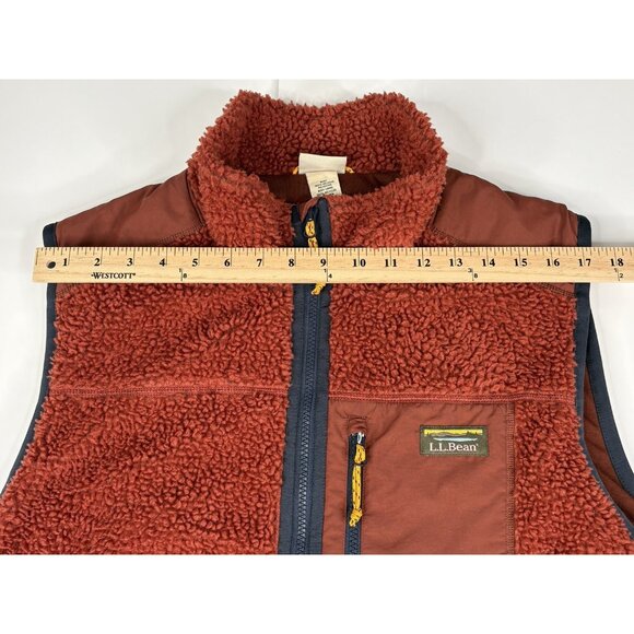 LL Bean Bean’s Sherpa Vest Men's XXL Tall Full Zip Burnt Orange Full Zip - Picture 14 of 16
